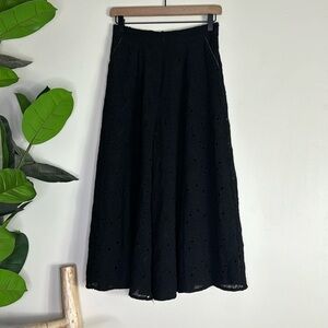 Anna Sui Cropped Wide Leg Black Pants Women’s size‎ Small